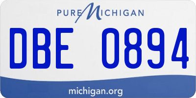 MI license plate DBE0894