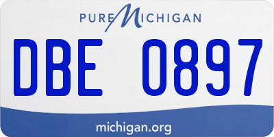 MI license plate DBE0897