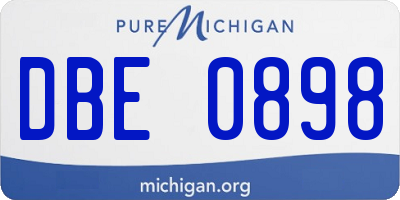 MI license plate DBE0898