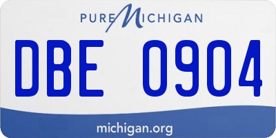 MI license plate DBE0904