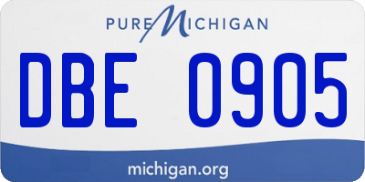 MI license plate DBE0905
