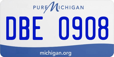 MI license plate DBE0908