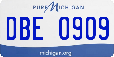 MI license plate DBE0909