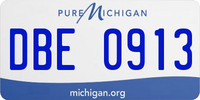 MI license plate DBE0913