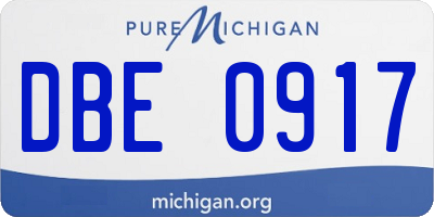 MI license plate DBE0917