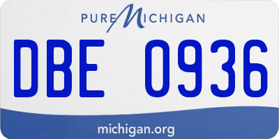 MI license plate DBE0936