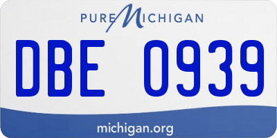 MI license plate DBE0939