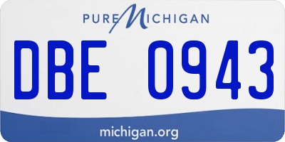 MI license plate DBE0943