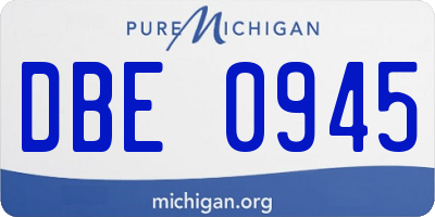 MI license plate DBE0945