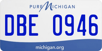 MI license plate DBE0946