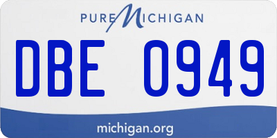 MI license plate DBE0949