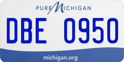 MI license plate DBE0950