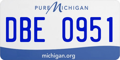 MI license plate DBE0951