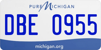 MI license plate DBE0955