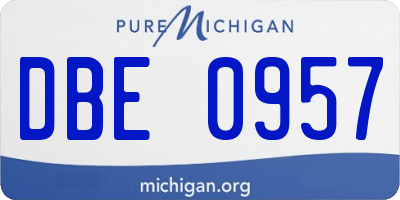 MI license plate DBE0957