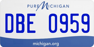 MI license plate DBE0959