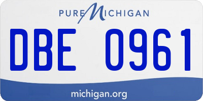 MI license plate DBE0961