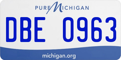 MI license plate DBE0963
