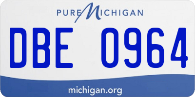 MI license plate DBE0964