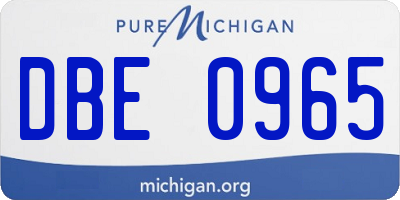 MI license plate DBE0965