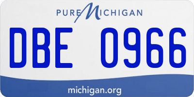 MI license plate DBE0966