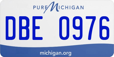 MI license plate DBE0976