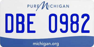 MI license plate DBE0982