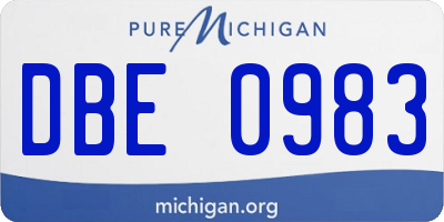 MI license plate DBE0983
