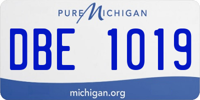 MI license plate DBE1019