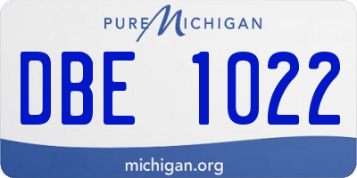 MI license plate DBE1022