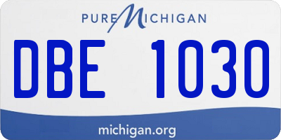 MI license plate DBE1030