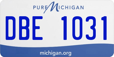 MI license plate DBE1031
