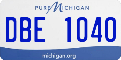 MI license plate DBE1040