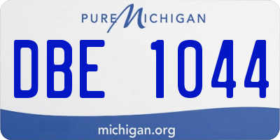MI license plate DBE1044