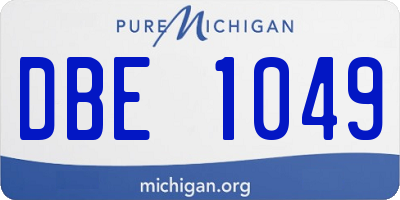 MI license plate DBE1049
