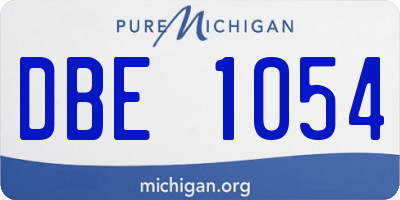 MI license plate DBE1054