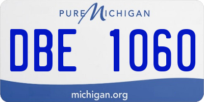 MI license plate DBE1060