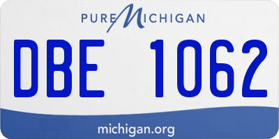 MI license plate DBE1062