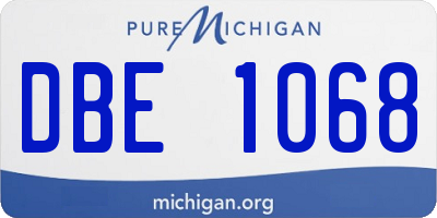 MI license plate DBE1068