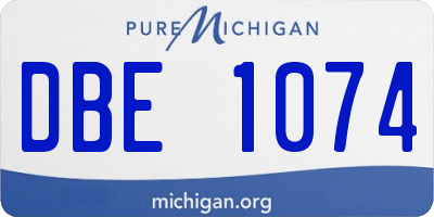MI license plate DBE1074