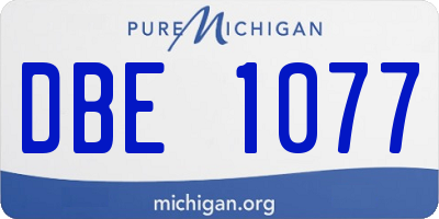 MI license plate DBE1077