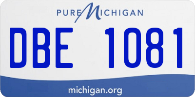 MI license plate DBE1081