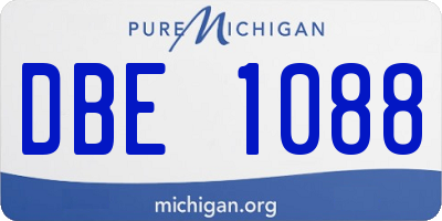 MI license plate DBE1088