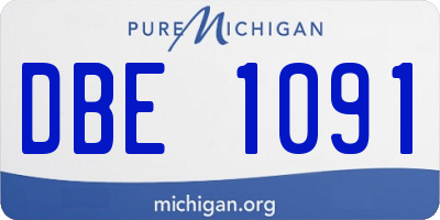 MI license plate DBE1091