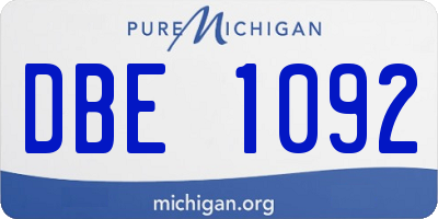 MI license plate DBE1092