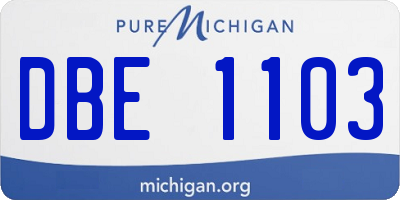 MI license plate DBE1103