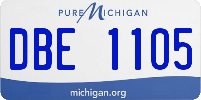 MI license plate DBE1105