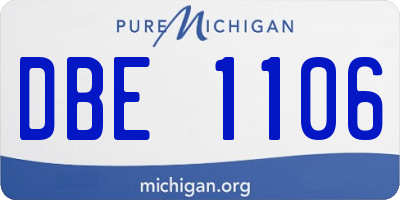 MI license plate DBE1106