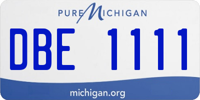 MI license plate DBE1111