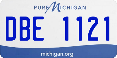 MI license plate DBE1121